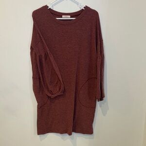 Maroon Long Sleeve tunic Dress